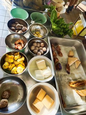 Lots of ingredients at Soon Xin Vegetarian in Ipoh