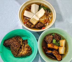 Yong Tau Foo in light herbal soup base, highly recommend at Soon Xin Vegetarian in Ipoh