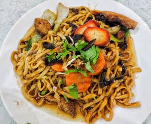 Ban Mian, very chewy and delicious, highly recommend at Soon Xin Vegetarian in Ipoh