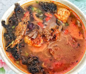 Prawn noodles not bad at Soon Xin Vegetarian in Ipoh