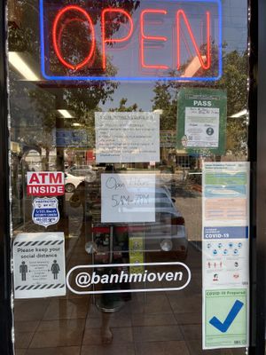 Health notices at Banh Mi Oven in San Jose