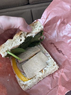Inside sandwich   at Eadha Bakery Worker Co-op in Winnipeg