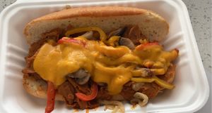 Philly cheese steak  at Roughage Eatery in Winnipeg