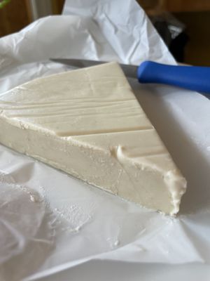 Creamy cashew Brie- up close & personal  at Roughage Eatery in Winnipeg