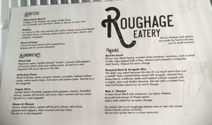 Menu- vegan comfort food. at Roughage Eatery in Winnipeg