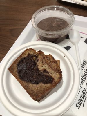 Banana Bread and chocolate mouss  at Maisie Café - Galeries Lafayette in Paris