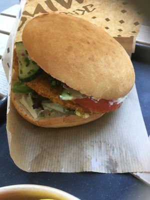 Schnitzel burger at Swing Kitchen - Schwedenplatz in Vienna
