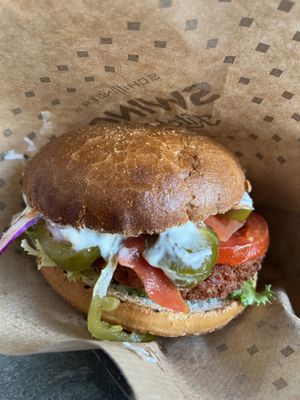 Chili Burger   at Swing Kitchen - Schwedenplatz in Vienna