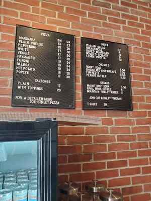 Menu at 20th Street Pizza in Philadelphia