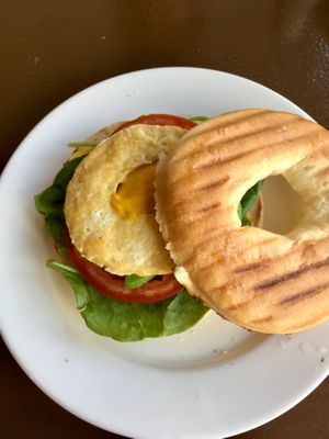 Egg and cheese bagel at The Carrot's Tail in Rathmines
