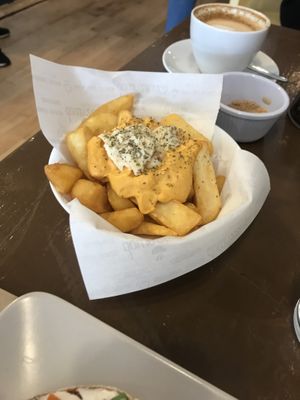 Cheesy chips. at The Carrot's Tail in Rathmines