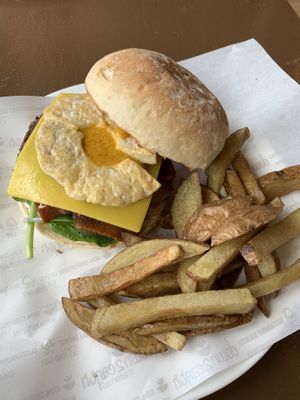 All in burger, part of the weekend brunch menu. Will order this every time.  at The Carrot's Tail in Rathmines