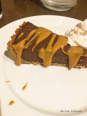 Dark chocolate + Dulce de leche tart at The Carrot's Tail in Rathmines