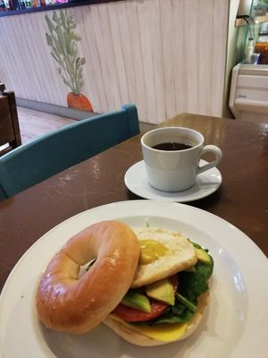Vegan Egg & Cheese Bagel at The Carrot's Tail in Rathmines