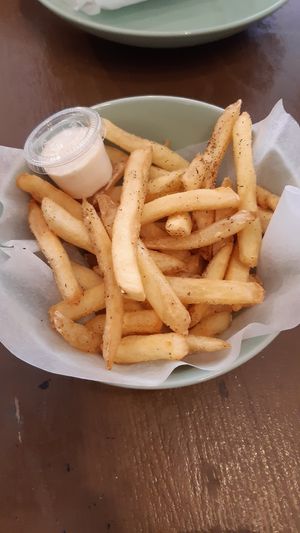 Fries with garlic mayo at The Carrot's Tail in Rathmines