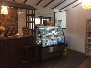 Inside at El Tomillo Café in Pisac