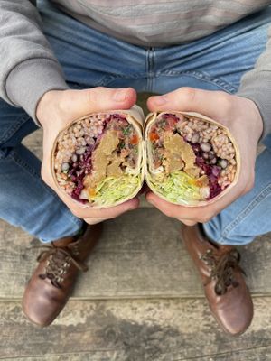 Chick’n satay burrito  at A Tribe Called Veg in Brighton