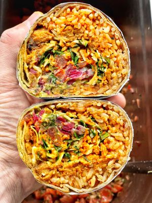 Chick’n Satay Burrito   at A Tribe Called Veg in Brighton