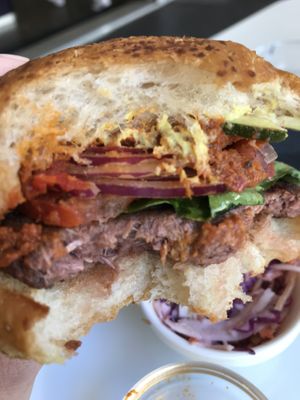 Burger  at Helvti Diner - Bellevue in Zurich