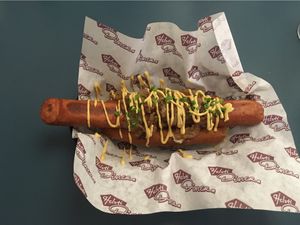 Moving mountains Sunny Dog Vegan Hot Dog (W/Out mushrooms)  at Helvti Diner - Bellevue in Zurich