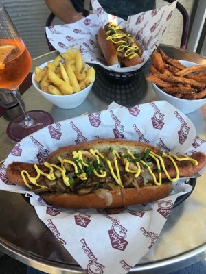 Vegan hotdogs  at Helvti Diner - Bellevue in Zurich