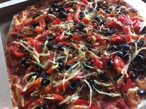 Vegan pizza with Naturli’ Hakket on at Nørresundby Pizza in Aalborg