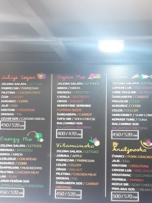 The vegan mix ingredients at Moja Salata Bar in Belgrade