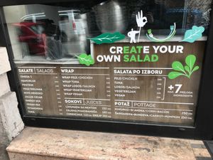 Menu. at Moja Salata Bar in Belgrade