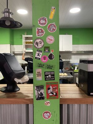 Stickers at Guacamole in Montevideo