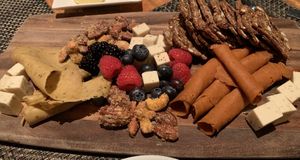 Charcuterie plate made with products from Herbivorous Butcher at Cosmos in Minneapolis