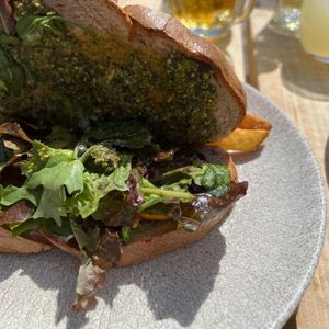 ROASTED WARM ROOTS & VEG SOURDOUGH SANDWICH  at Crofters' in Isle Of Arran