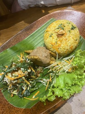 Nasi goreng tempeh with satay sauce  at Bali Soul in Ubud