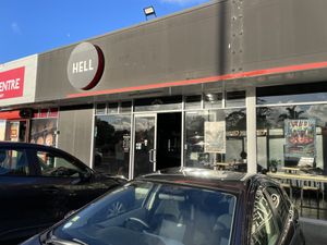 Easy to spot!  at Hell Pizza in Northcross