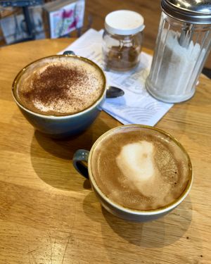Soya Cappuccino + Oat Flat White   at Pack It In in Worcester