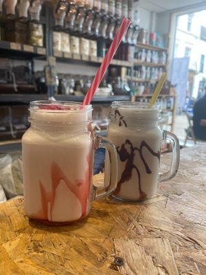 Two of our delicious vegan Milkshakes. at Pack It In in Worcester