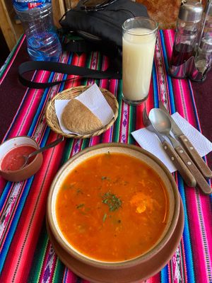 Sopa y pan at El Germen in Sucre