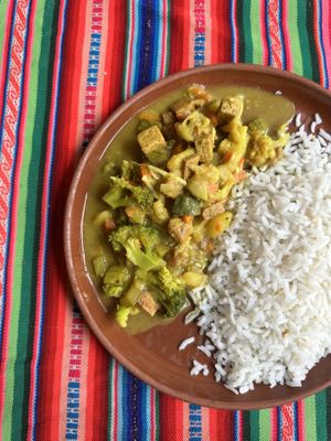 Tofu curry from menu del dia   at El Germen in Sucre