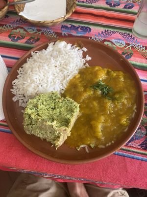 Rice, butternut and something probably not vegan  at El Germen in Sucre
