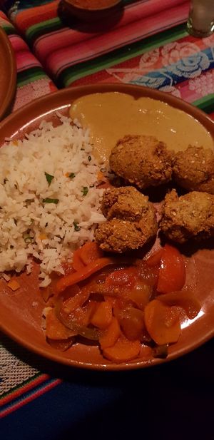 Falafel with rice at El Germen in Sucre