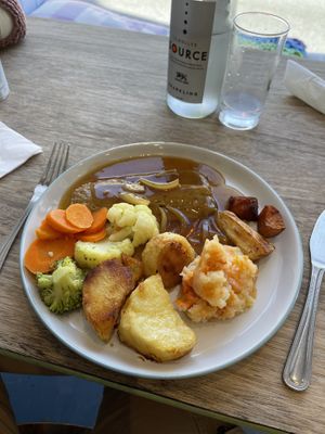 Seitan Sunday roast at Dragonfly Bistro in Aberystwyth