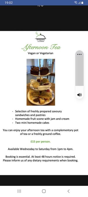 Very good vegan cream tea at Dragonfly Bistro in Aberystwyth