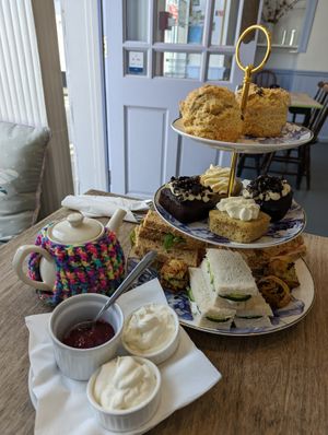 Cream tea for two at Dragonfly Bistro in Aberystwyth
