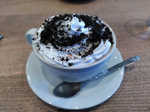 Deluxe hot chocolate (January 2024) at Dragonfly Bistro in Aberystwyth