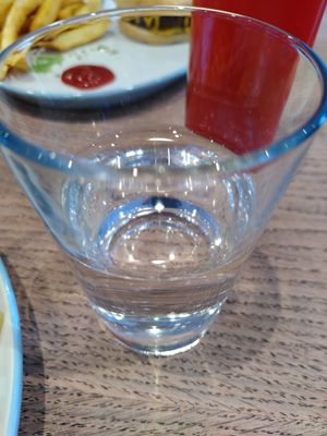 Glass of water (January 2024) at Dragonfly Bistro in Aberystwyth