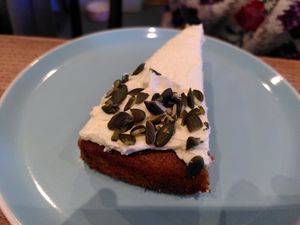 Carrot cake (January 2024) at Dragonfly Bistro in Aberystwyth