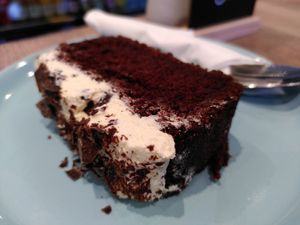 Chocolate cake (January 2024) at Dragonfly Bistro in Aberystwyth