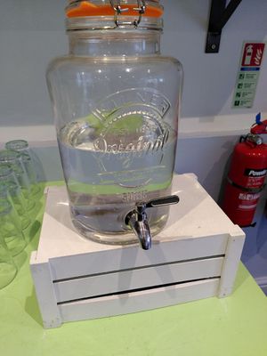 Water dispenser (February 2024) at Dragonfly Bistro in Aberystwyth