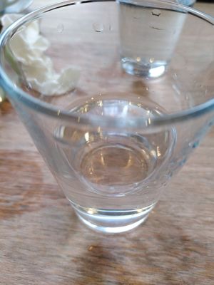 Glass of water (March 2024) at Dragonfly Bistro in Aberystwyth
