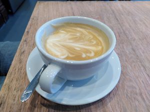 Decaf oat latte (April 2024) at Dragonfly Bistro in Aberystwyth