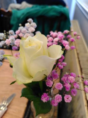 Flowers (April 2024) at Dragonfly Bistro in Aberystwyth